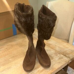 Lucky Brand Chocolate Fur-Lined Winter Boots